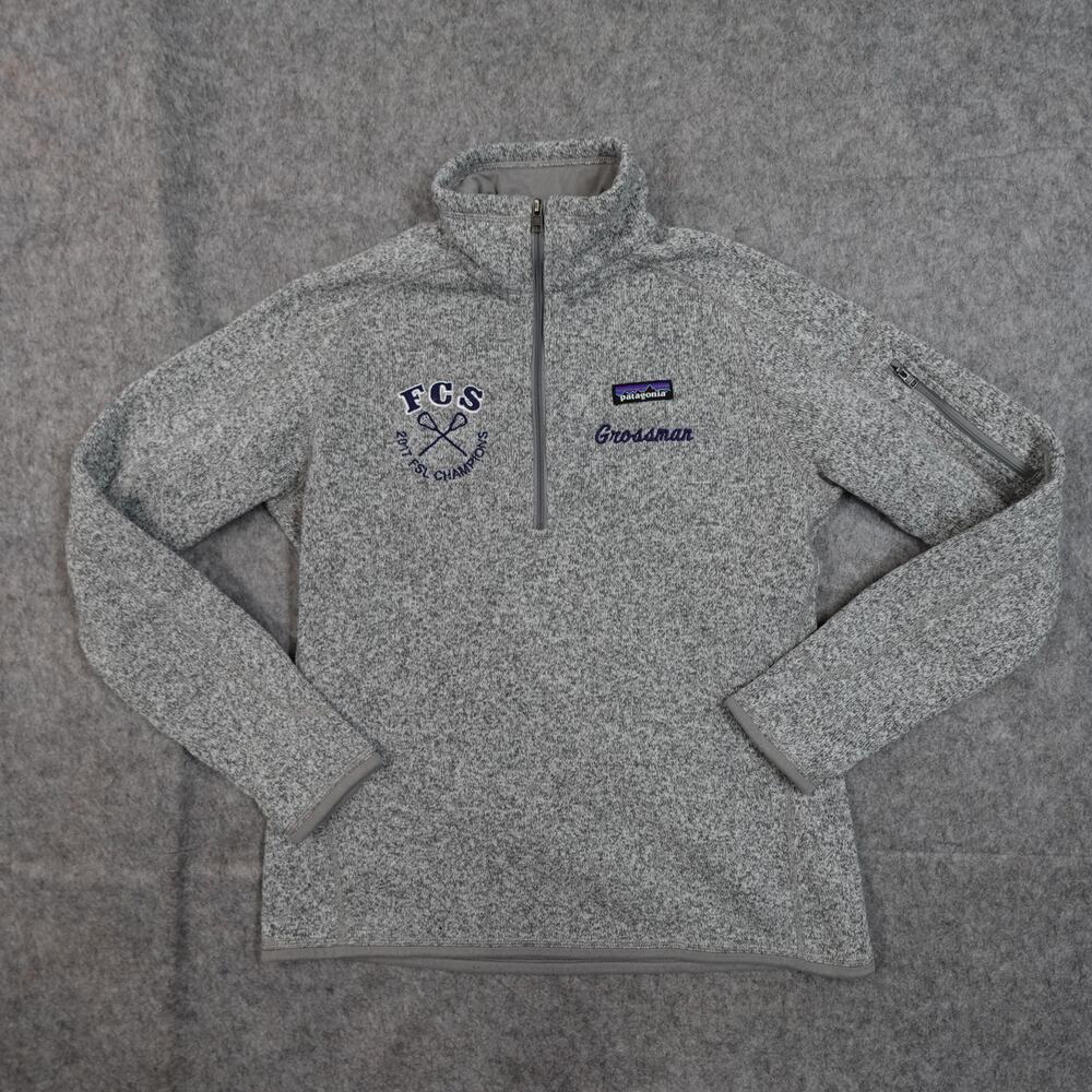 Patagonia Womens Pullover Large‎ Better Sweater 1/4 Zip Fleece Heathered Gray